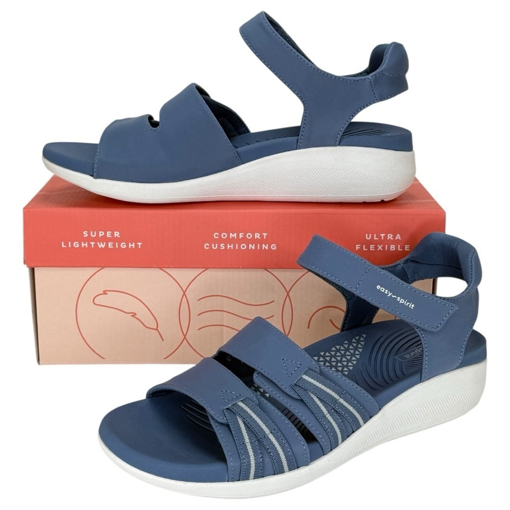 Easy Spirit Weber2 Blue Strappy Cushioned Womens Sandals Size 7M